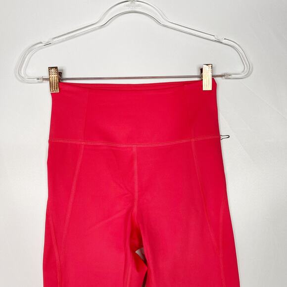 Girlfriend Collective Small S Pink Geranium High Rise Cropped Leggings Workout - Picture 3 of 10